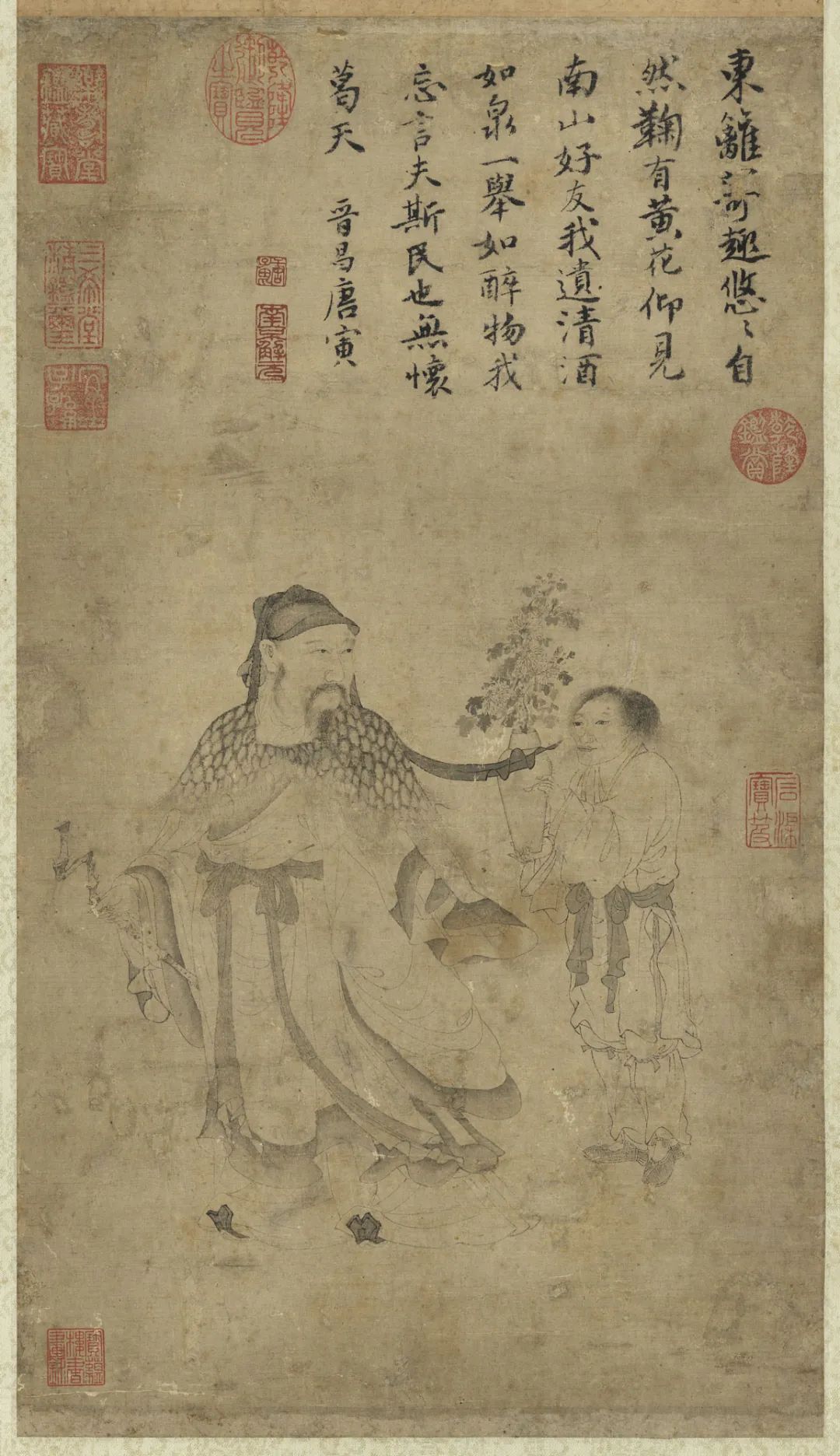 (明)唐寅【传】《采菊图》中国台北故宫博物院藏