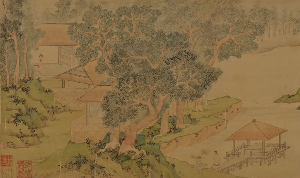 (明)文徵明《木泾幽居图》(局部)安徽博物院藏